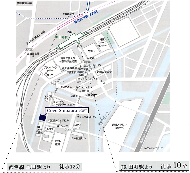 Cove Shibaura LOFT�@���n�ē��n�}