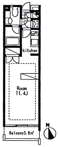 Hi-ROOMS桜上水B Dタイプ間取り図