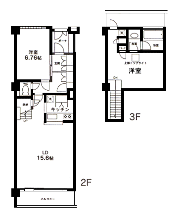 202号室　Aタイプ間取り図