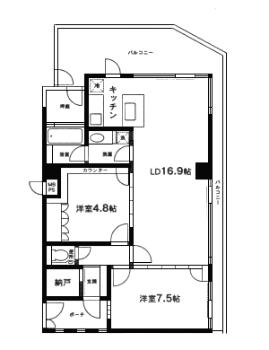 304号室　間取り図