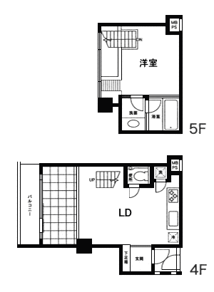 406号室　間取り図