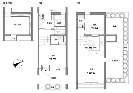 103　42.79㎡　1LDK　カーラ下北沢２