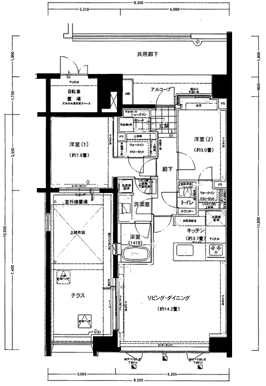 F1タイプ　間取り図