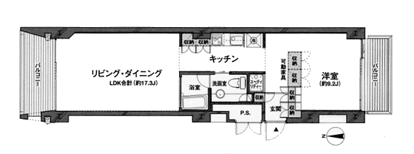 Bフラット間取り図