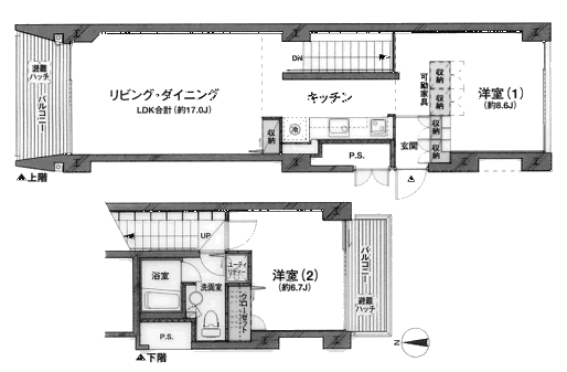 C1メゾネット間取り図