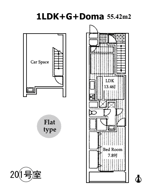 201号室間取り図