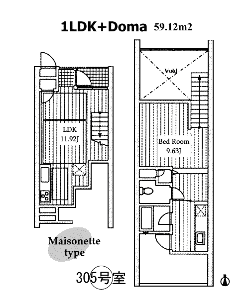 305号室間取り図