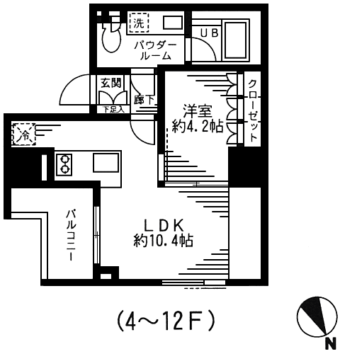 Gタイプ（4～12階）間取り図