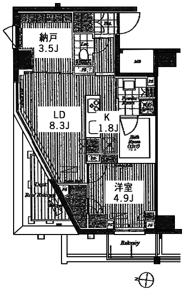 Lタイプ間取り図