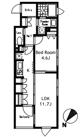 Fタイプ　1LDK　41.96ｍ2