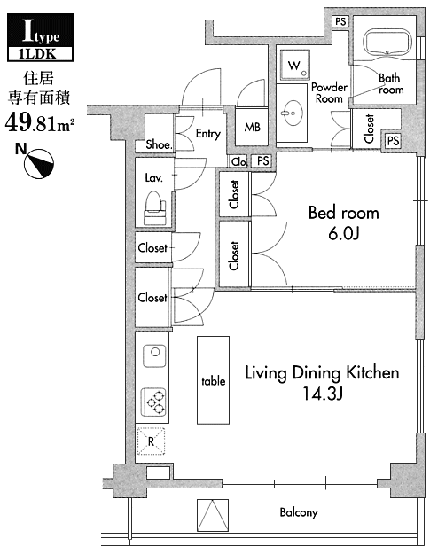 Iタイプ　間取り図