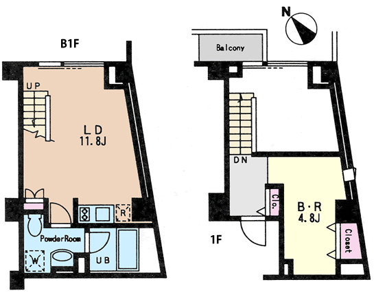 Cタイプ　1LDK（メゾネットタイプ）　42.59ｍ2