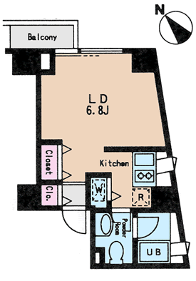 Gタイプ　1R　24.42ｍ2