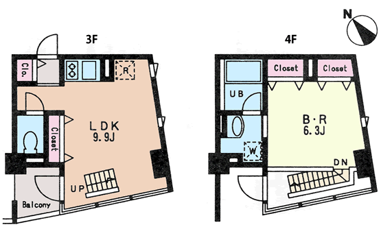 Kタイプ　1LDK（メゾネットタイプ）　41.90ｍ2