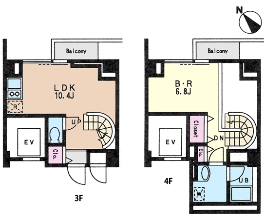 Mタイプ　1LDK（メゾネットタイプ）　42.56ｍ2