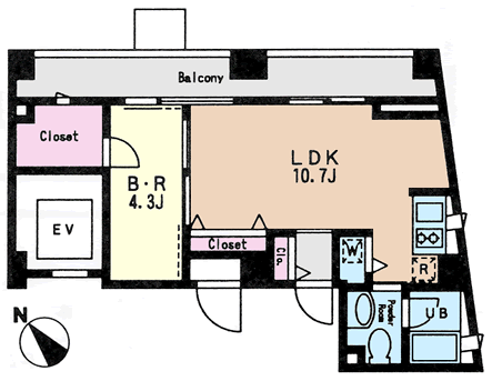 Pタイプ　1LDK　35.78ｍ2