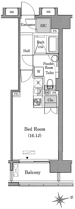 B1タイプ　1R　29.98ｍ2