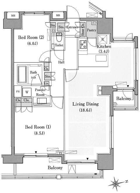 Kタイプ　2LDK　79.80ｍ2