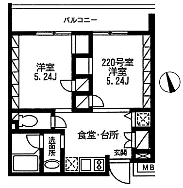 30Bタイプ　間取り図