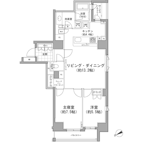 Lタイプ　間取り図