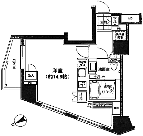 Aタイプ　1R　37.63ｍ2