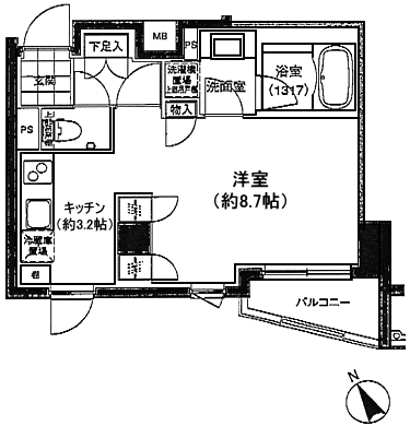 Dタイプ　1R　32.20ｍ2