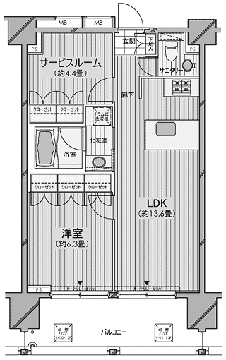 Kタイプ間取り図