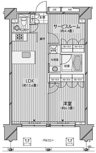 Lタイプ間取り図