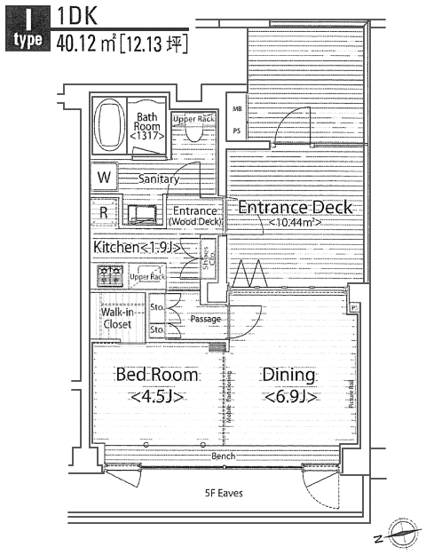 Iタイプ　1DK　40.12ｍ2