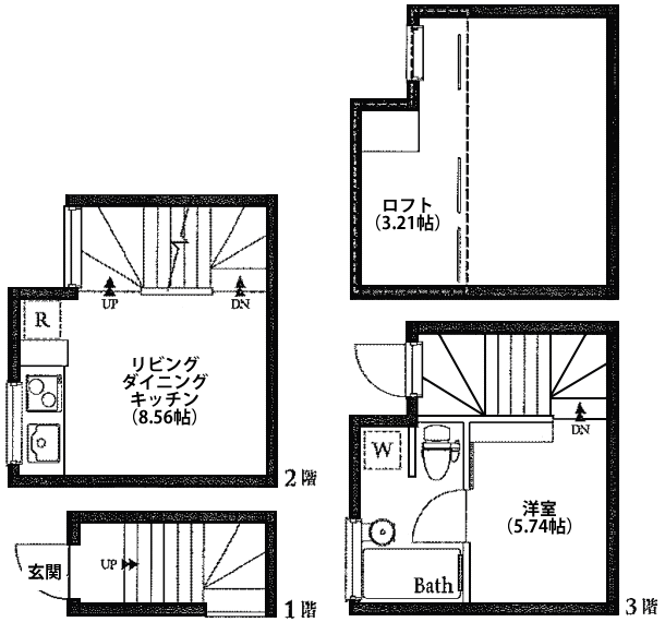 201号室　間取り図