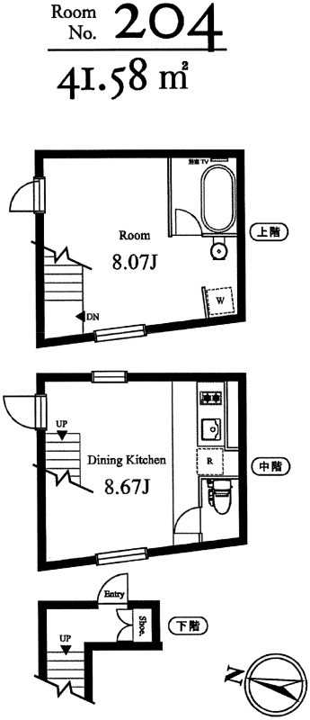 204号室　間取り図