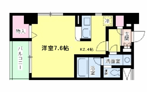 Bタイプ　1K　28.23㎡　ブロッサムツクダ