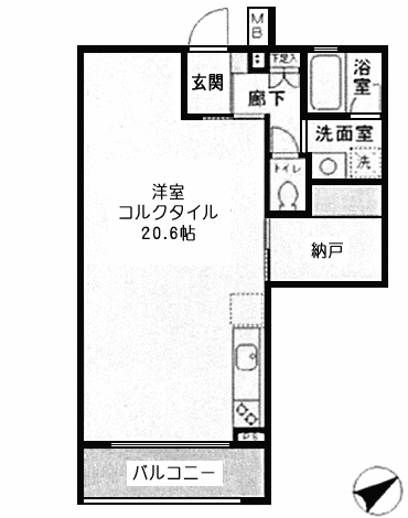 Eタイプ　1R　50.05ｍ2