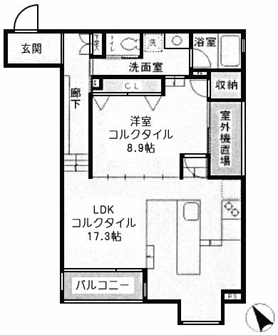 Hタイプ　1LDK　65.17ｍ2