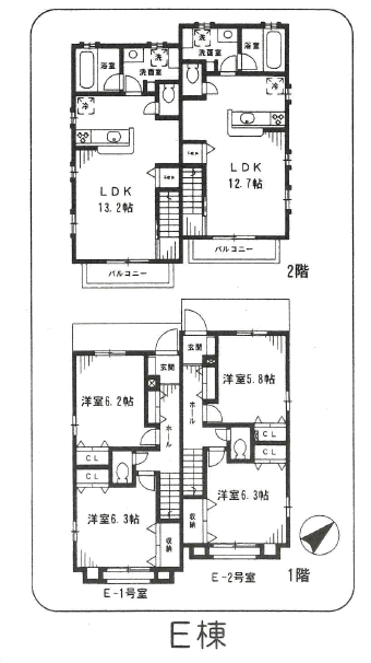 間取り図　E棟