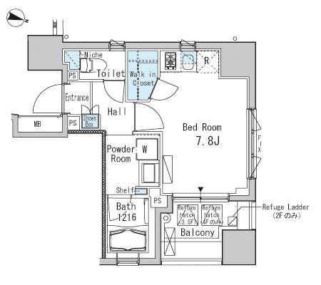 Eタイプ　1R　25.20ｍ2