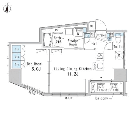 Fタイプ　1LDK　40.03ｍ2