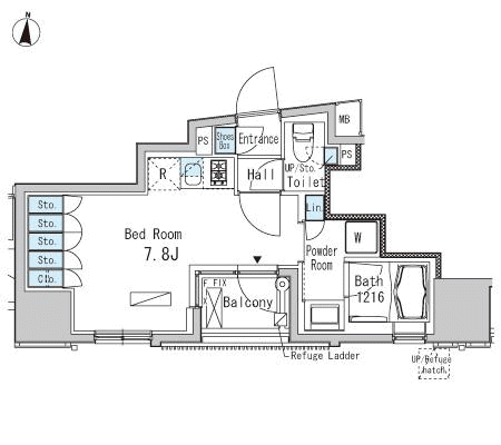 Jタイプ　1R　25.01ｍ2