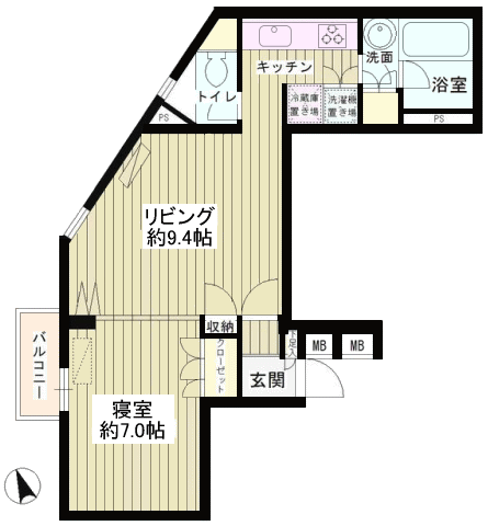 EW号室　間取り図