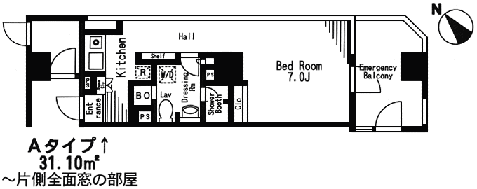 Aタイプ　1K　31.10ｍ2