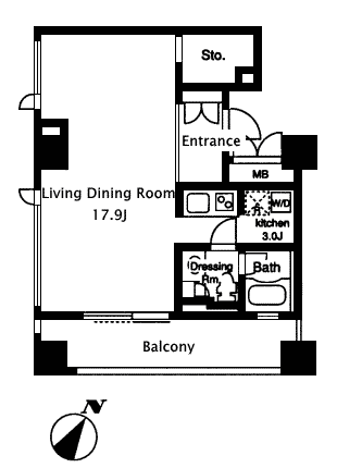 パークアクシス渋谷神南　Iタイプ間取り図
