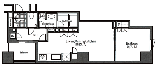 1L-Dタイプ　間取り図