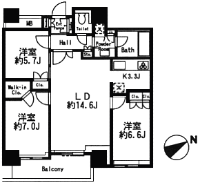 Uタイプ　間取り図