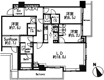 Xタイプ　間取り図