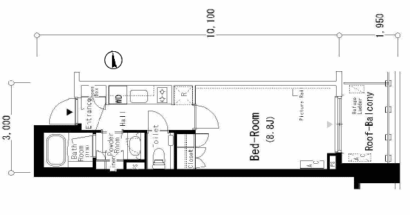 413間取り図　スフォンプログレ南麻布