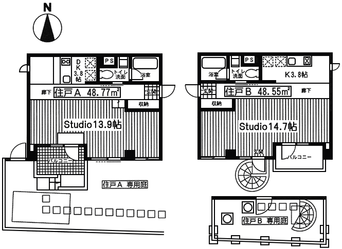 1階・2階　平面図