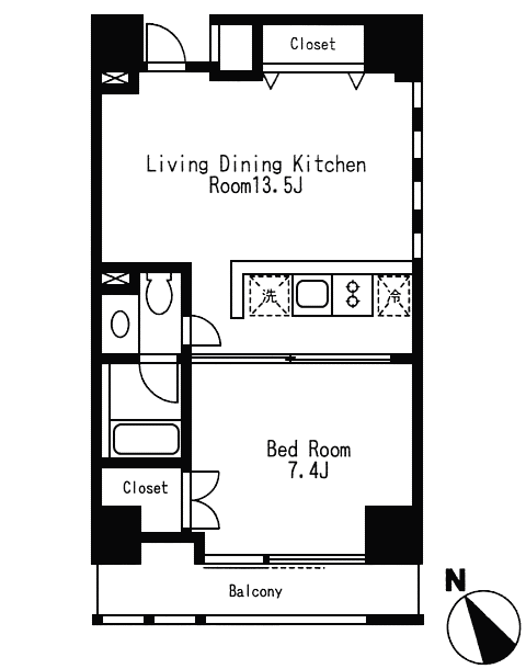 1LDK　間取り図