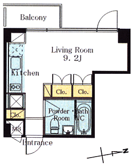 Eタイプ　1R　25.02ｍ2