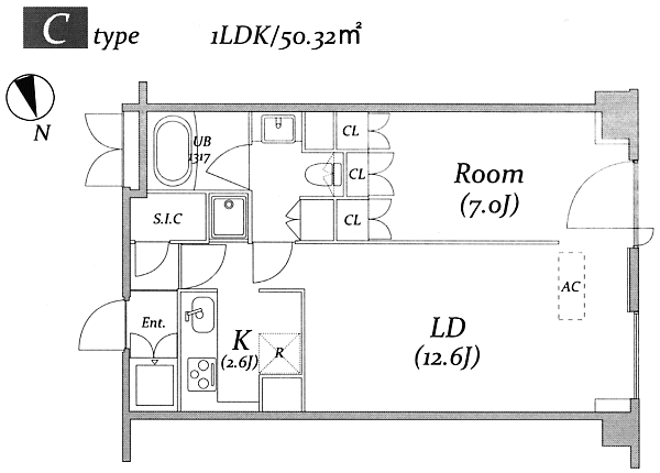 Cタイプ　1LDK　50.32ｍ2