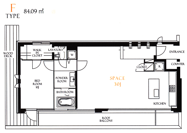 Fタイプ　1LDK　84.09ｍ2